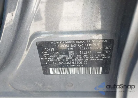2020 Hyundai Accent Se from USA, damaged, VIN 3KPC24A6XLE106159